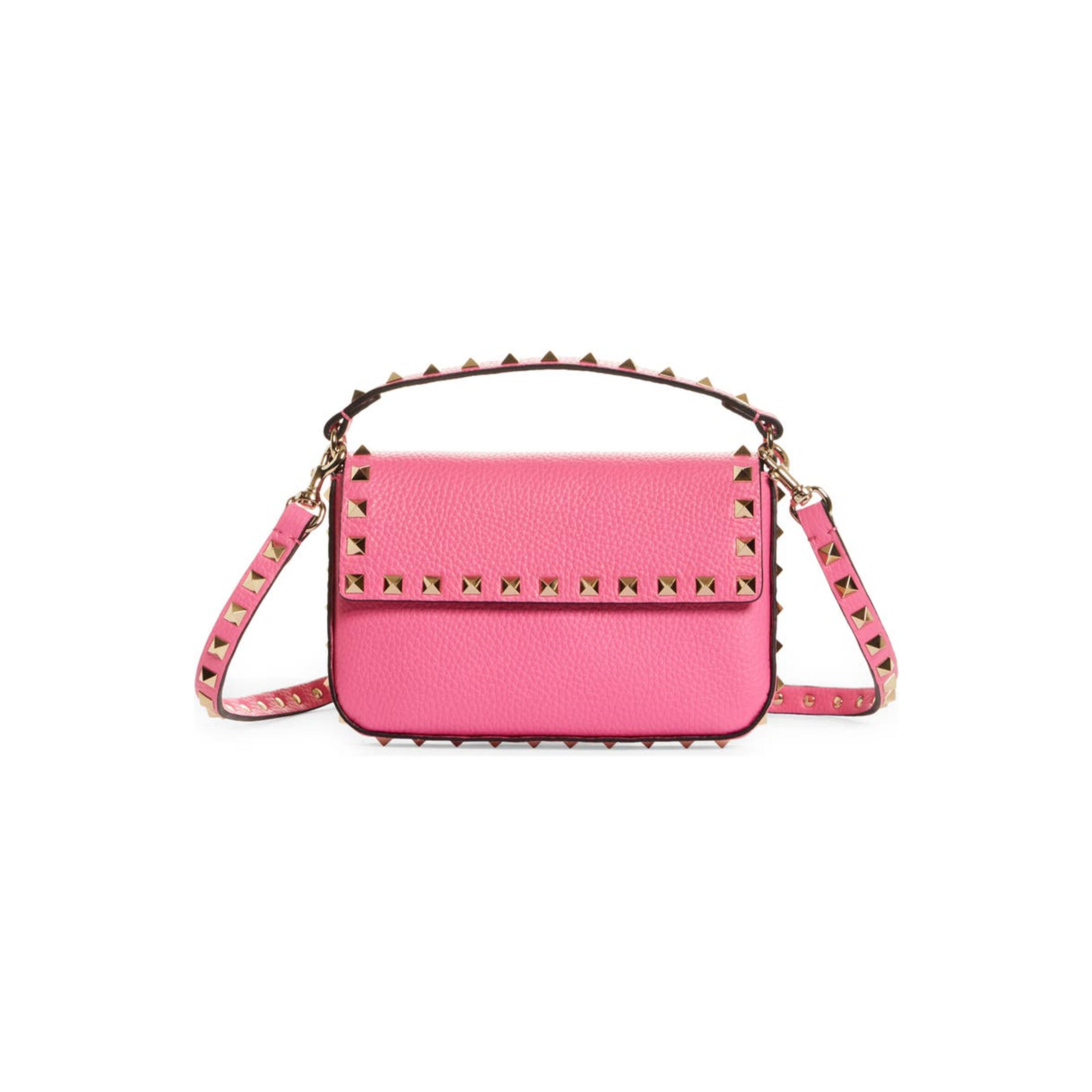 Va1e*ntin0 garavani mini rockstud leather top handle bag 1w0p0w07vsh-uwt (19*12*3cm)